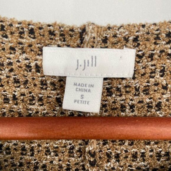 J. Jill Butterscotch Tweed Front Pocket Sleeveless Shift Sweater Dress Small P - Picture 5 of 15